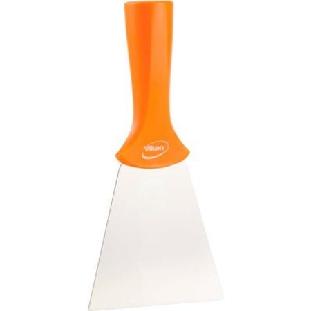 REMCO Vikan 4in Stainless Steel Handle Mounted Scraper, Orange 40117